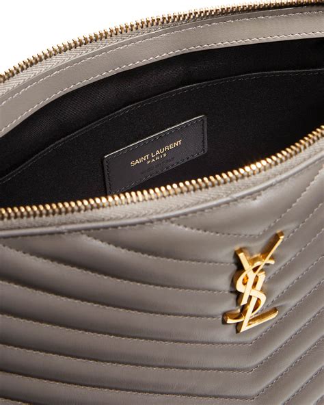 monogram ysl quilted wristlet pouch bag|SAINT LAURENT Monogram quilted leather pouch .